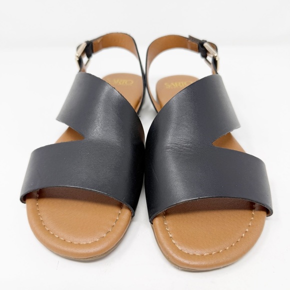 Franco Sarto Black Leather GARZA Sandals Size 8 Open Toe Casual Boho Summer NEW - Picture 2 of 8